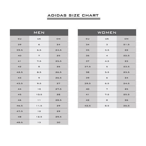 Adidas women's size chart